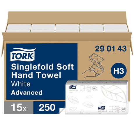 Tork Papierhandtücher H3 Advanced, 2-lagig, weiß – 23 x 22,6 cm