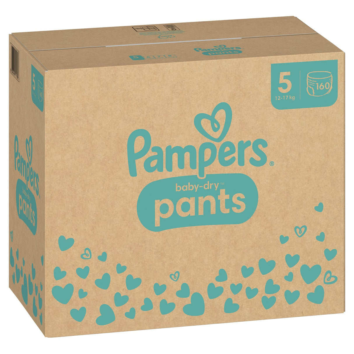 Pampers Baby Dry Pants Höschenwindeln Größe 5 Junior, 12-17 kg – verstärkte Sicherheitsbündchen