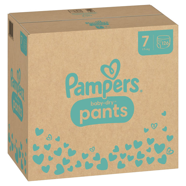 Pampers Baby Dry Pants Höschenwindeln Größe 7 Extra Large, ab 17 kg – verstärkte Sicherheitsbündchen