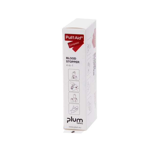 Plum Pull1Aid Blood Stopper 4-in-1 Wundverband steril, 17 x 17 cm – Druck-, Schutz- und Stützverband
