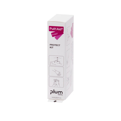 Plum Pull1Aid ProtectKit – Beatmungstuch mit Einwegventil, Desinfektionstuch und Handschuhen