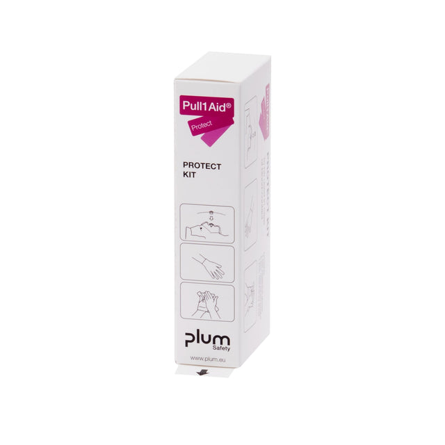 Plum Pull1Aid ProtectKit – Beatmungstuch mit Einwegventil, Desinfektionstuch und Handschuhen