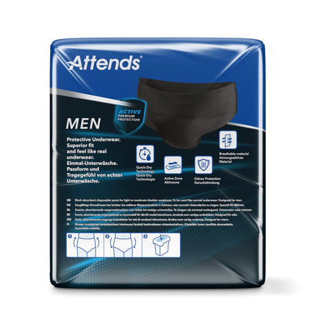 Attends Men Protective Underwear 3 Inkontinenzhosen, schwarz – diskret für Herren – Ansicht 3