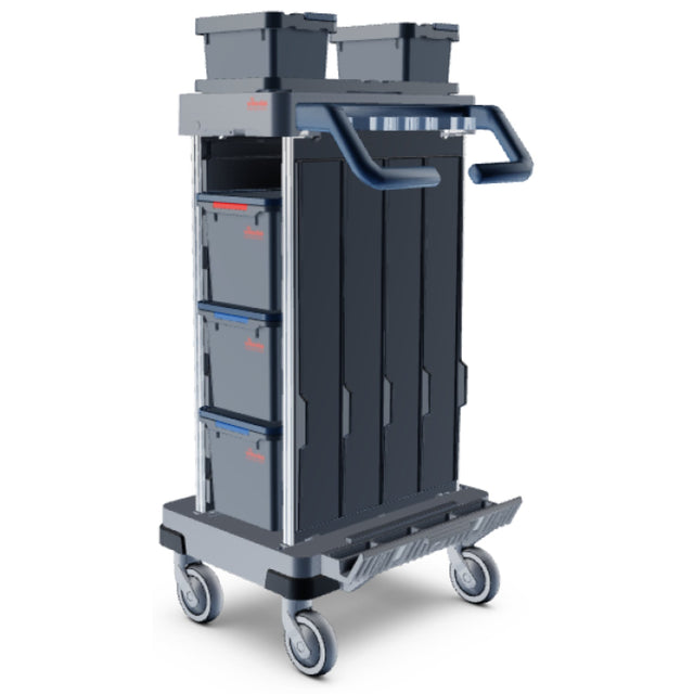 Vileda Professional Origo 2 A Reinigungswagen – kompakter Trolley mit Schienensystem, für begrenzten Lagerraum