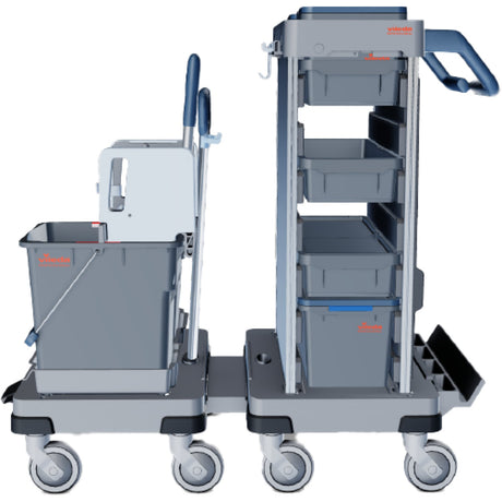Vileda Professional Origo 2 A-B Reinigungswagen – abschließbar, mit Eimerpresse für begrenzten Lagerraum – Ansicht 4