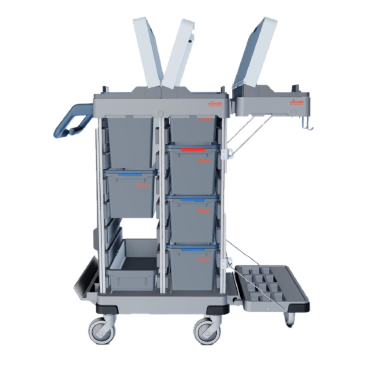 Vileda Professional Origo 2 CX Reinigungswagen – vielseitig, mit abklappbarem Abfallbereich – Ansicht 3