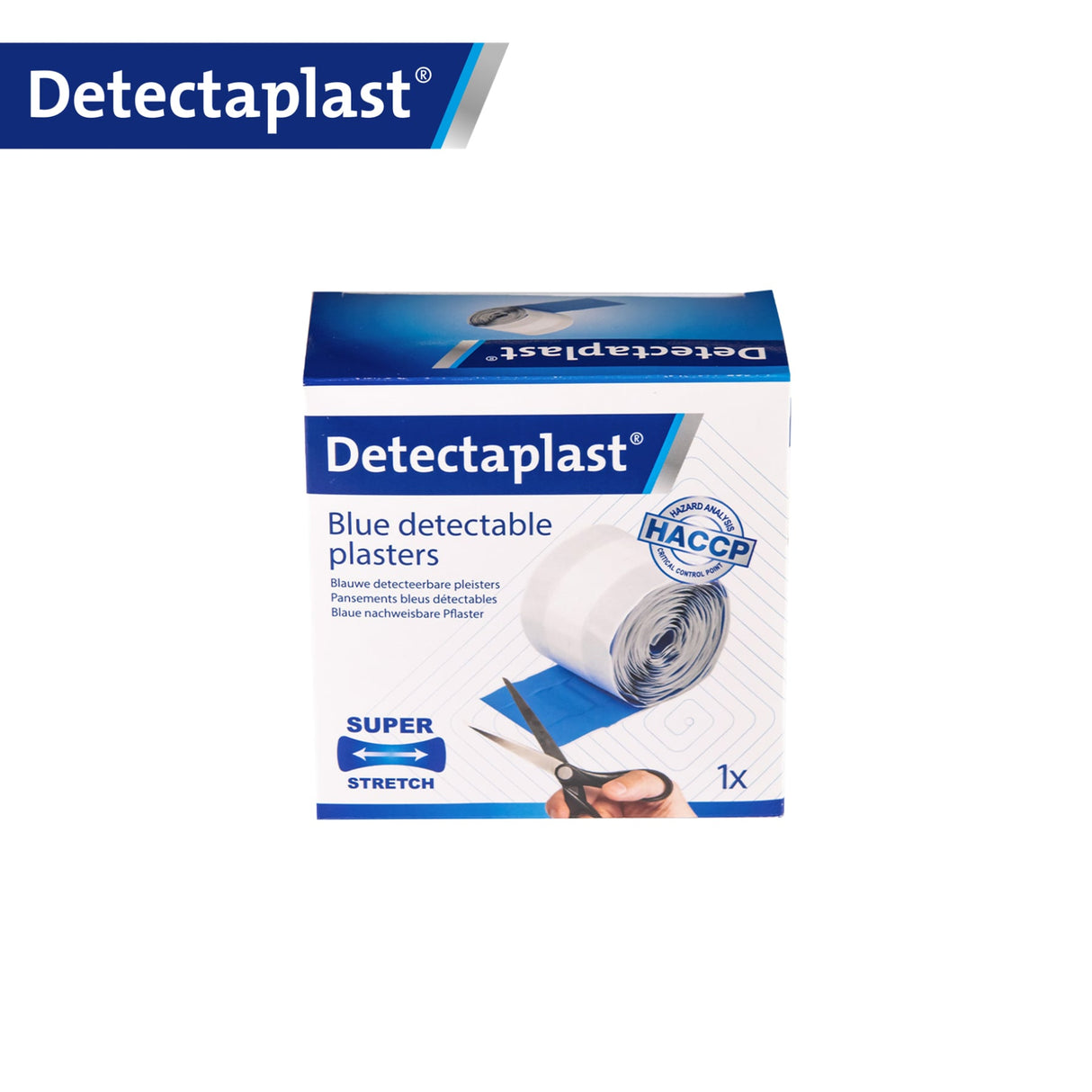 Detectaplast Elastic Pflasterrolle, blau – Textilgewebe, elastisch, metalldetektierbar – Ansicht 5