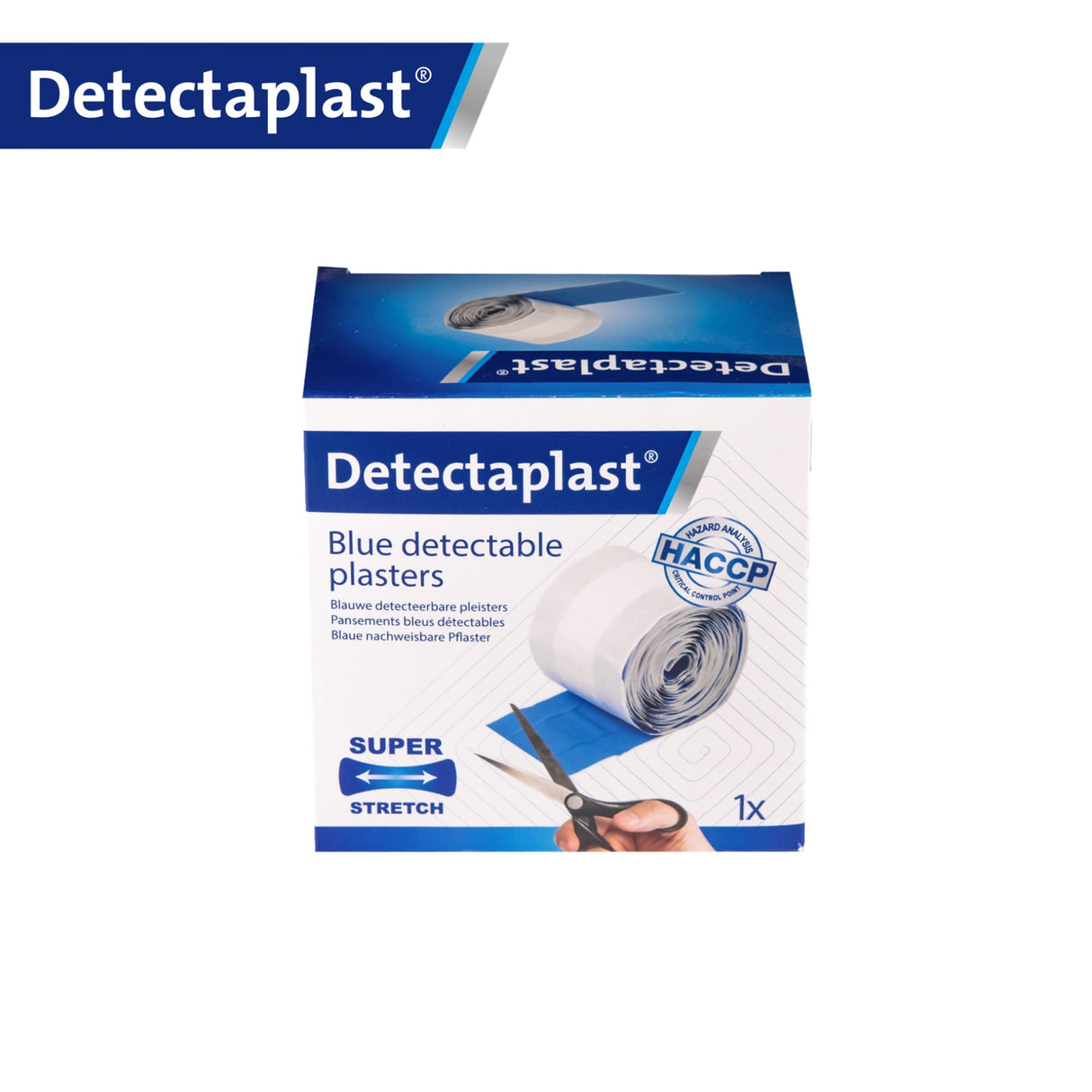 Detectaplast Elastic Pflasterrolle, blau – Textilgewebe, elastisch, metalldetektierbar – Ansicht 14