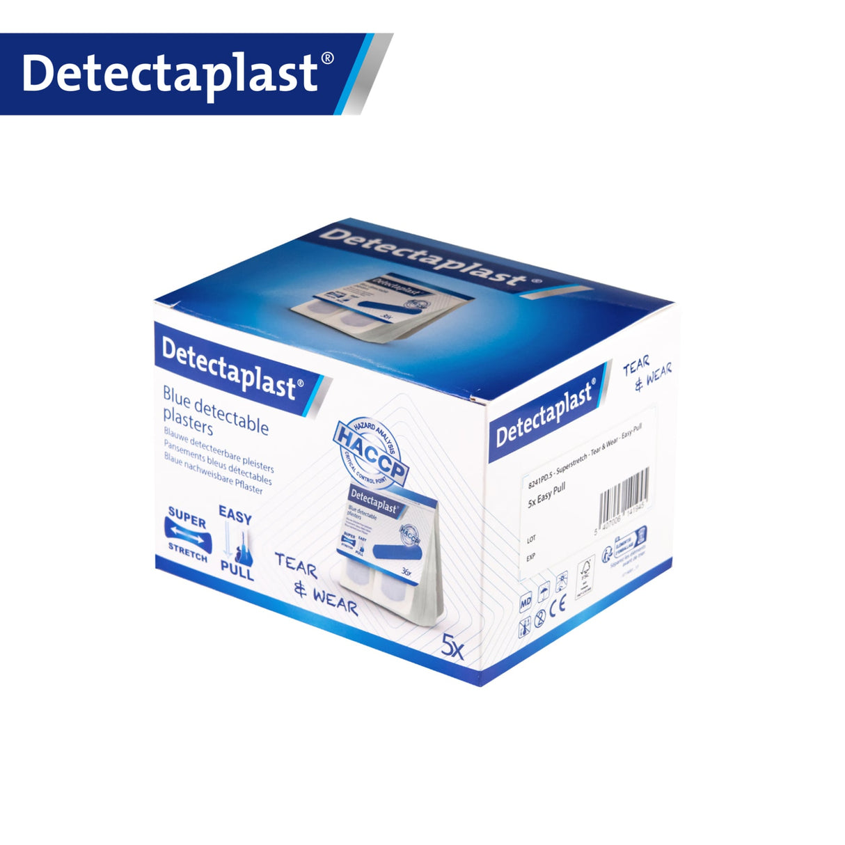 Detectaplast Tear & Wear Easy Pull Elastic Pflaster, blau – elastisch und detektierbar, für Spender – Ansicht 7
