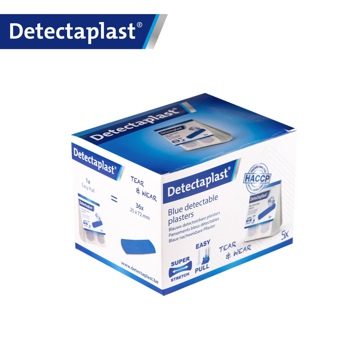 Detectaplast Tear & Wear Easy Pull Elastic Pflaster, blau – elastisch und detektierbar, für Spender – Ansicht 3