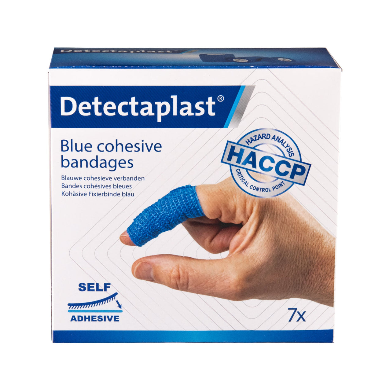 Detectaplast selbsthaftender Fixierverband, Polyester/Viskose – klebstofffrei, elastisch – Ansicht 10
