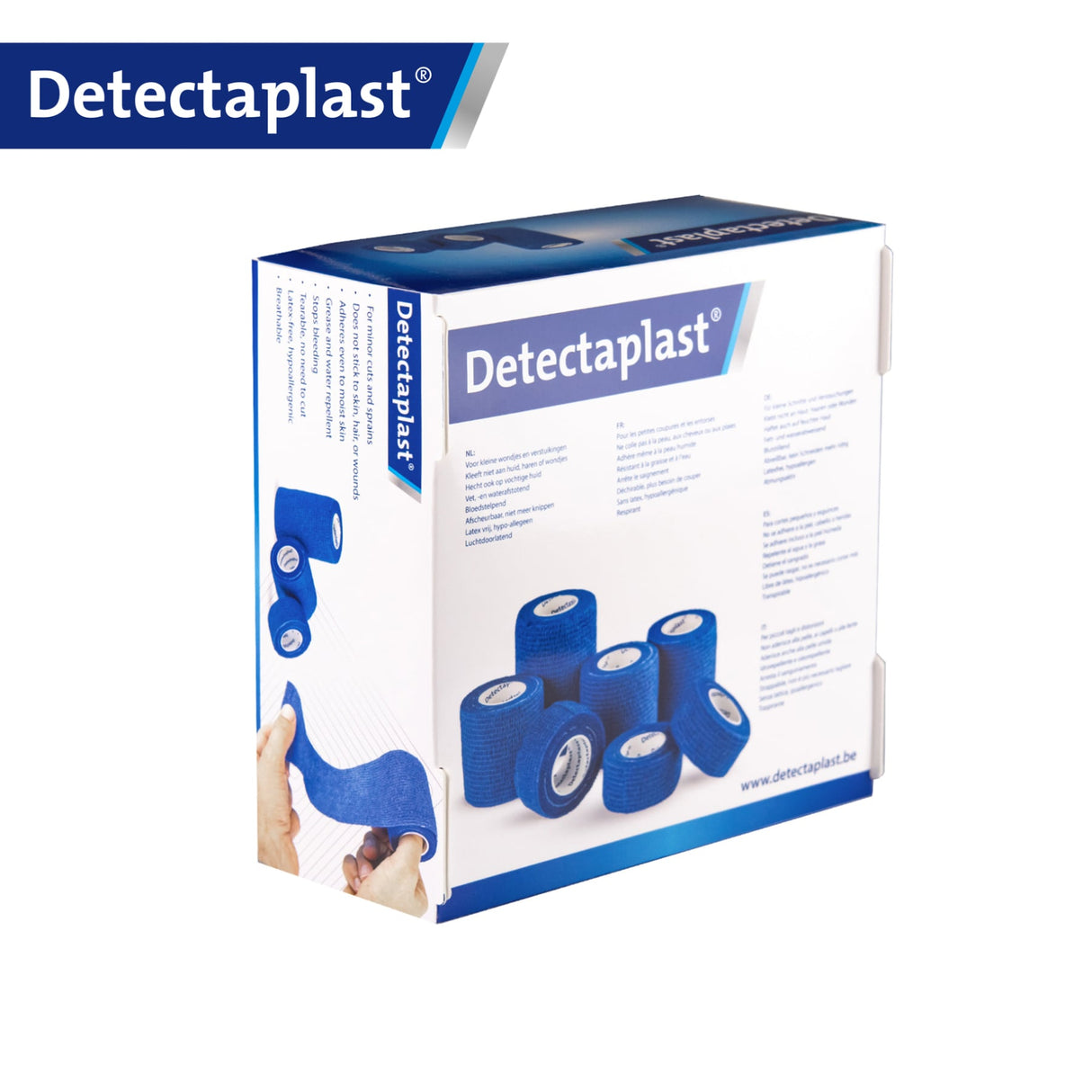 Detectaplast selbsthaftender Fixierverband, Polyester/Viskose – klebstofffrei, elastisch – Ansicht 13