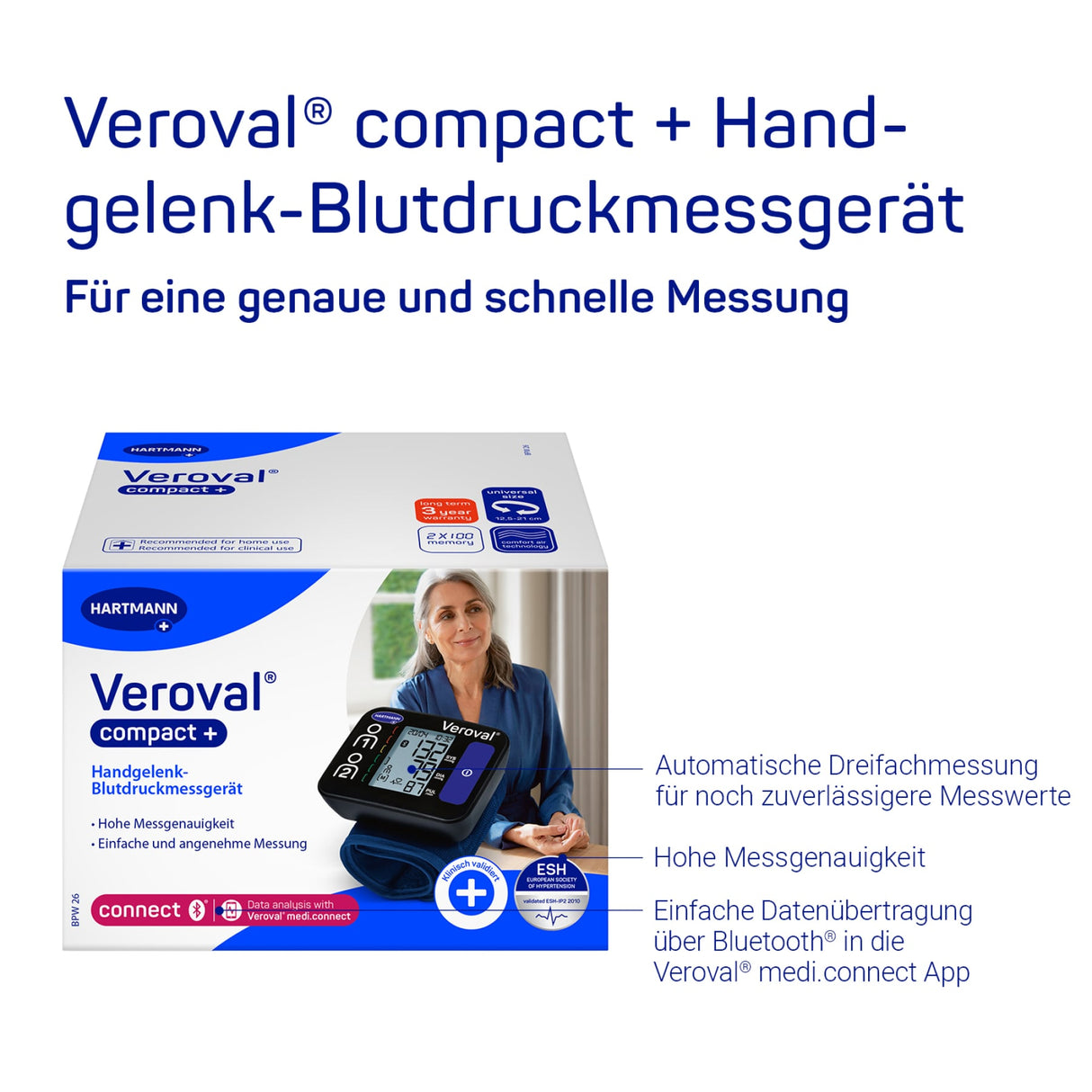 Veroval COMPACT Plus Handgelenk-Blutdruckmessgerät – Ansicht 3