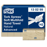 Tork Xpress Falthandtücher, 2-lagig, natur, H2 – 21,3 x 24 cm