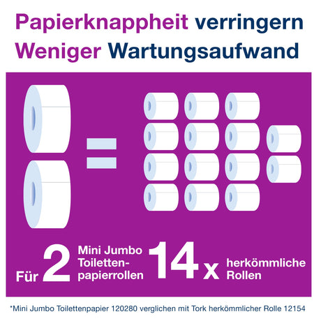 Tork Mini Jumbo Toilettenpapier T2, 2-lagig, natur – Ansicht 8