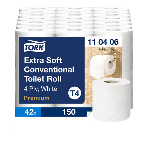 Tork Extra Soft Kleinrollen Toilettenpapier T4, 4-lagig, weiß
