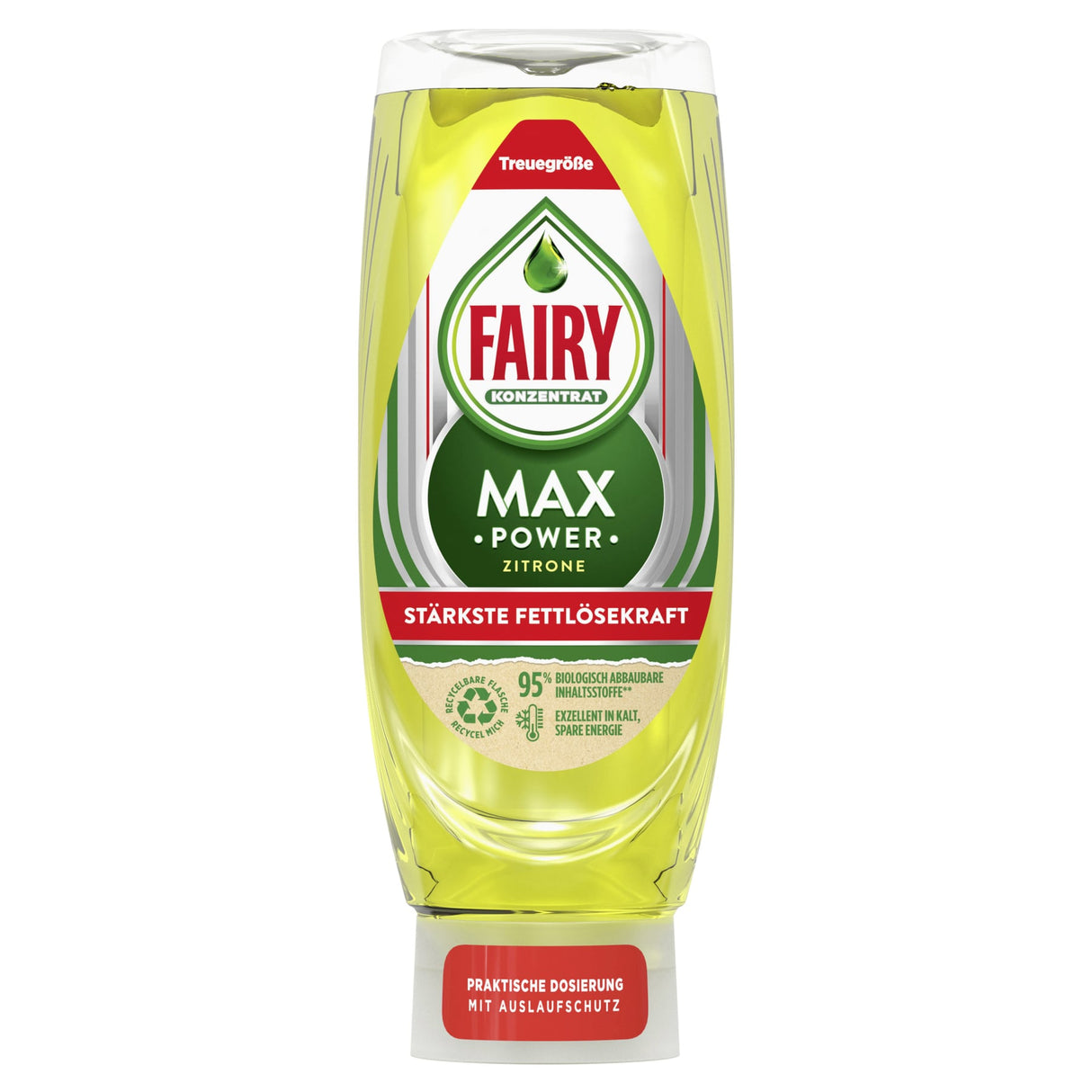 Fairy Konzentrat Max Power Spülmittel, Zitrone – hochkonzentriert gegen hartnäckiges Fett