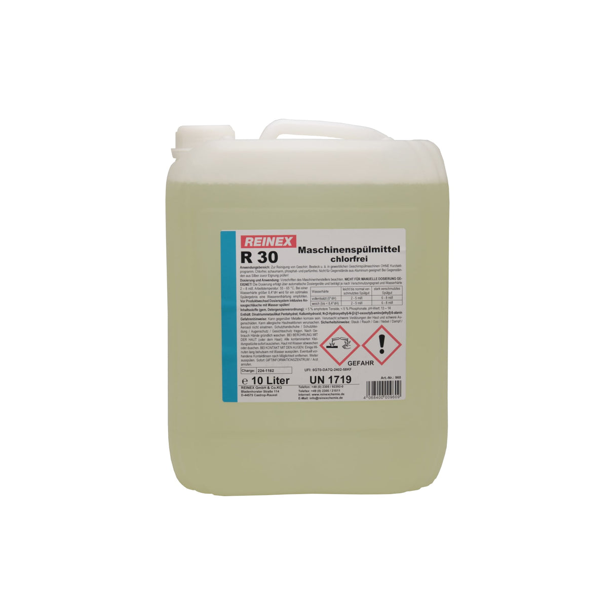 Reinex R 30 Geschirrreiniger, chlorfrei – schaumarm für weiches Wasser