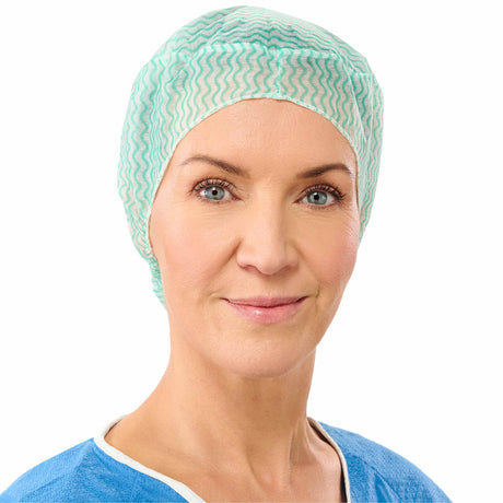 Lohmann & Rauscher Sentinex Trend Schwesternhaube, lang, grün, mit Gummizug im Nacken – Ansicht 2