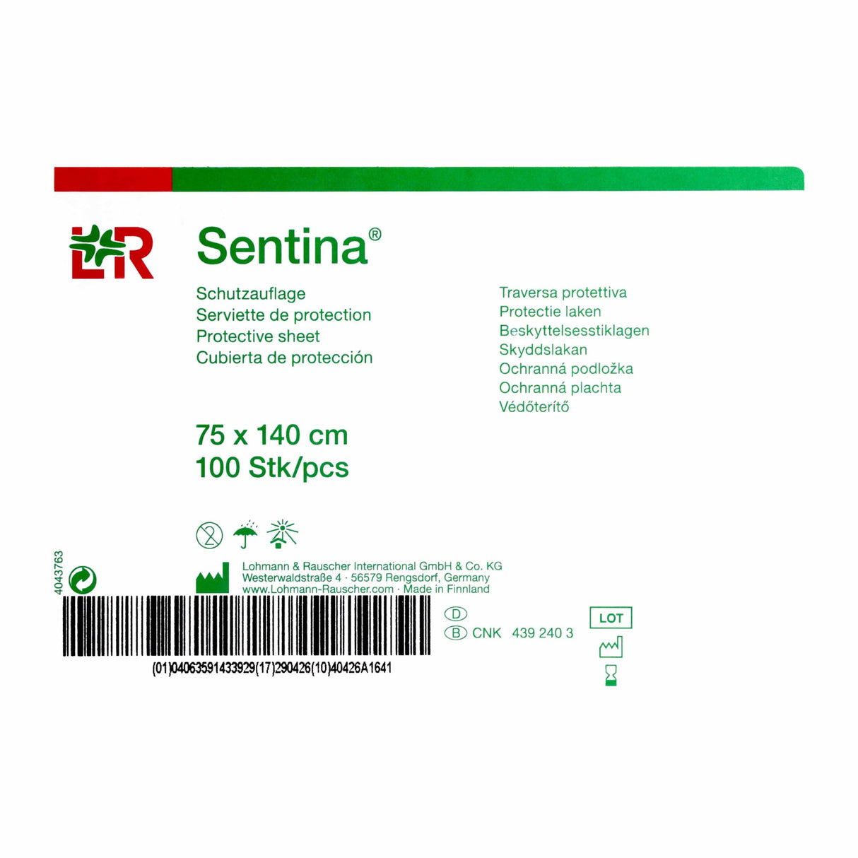 Lohmann & Rauscher Sentina Schutzauflage, saugfähig, reißfest, 38 x 39 cm – Ansicht 4