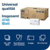 Tork Xpress Multifold Papierhandtücher, 2-lagig, blau, H2 – 23,4 x 21,3 cm – Ansicht 2