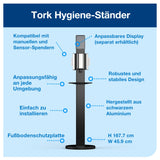 Tork Hygienesäule für Desinfektionsmittel und Tücher, schwarz, S1/S4/F1 – Ansicht 4