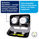 Tork Doppelrollenspender T7 für hülsenloses Midi-Toilettenpapier, kompakt und leicht nachfüllbar – Ansicht 3