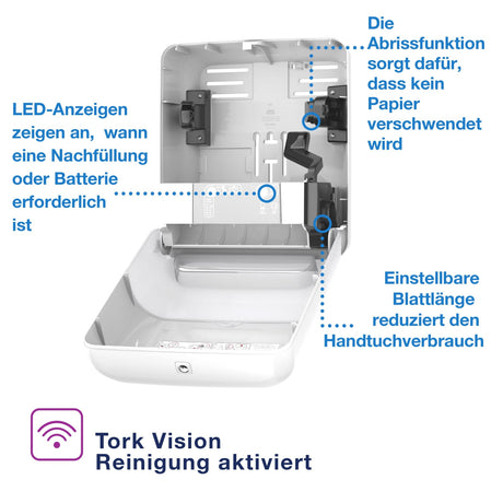 Tork Matic Sensor-Rollenhandtuchspender mit LED-Füllstandanzeige, H1 – Ansicht 4
