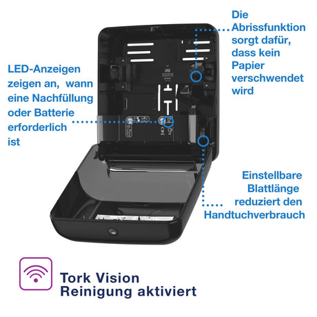 Tork Matic Sensor-Rollenhandtuchspender mit LED-Füllstandanzeige, H1 – Ansicht 12