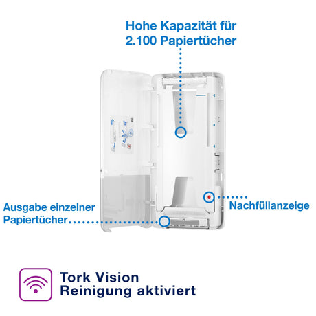 Tork PeakServe Papierhandtuchspender mit hoher Kapazität, H5 – Ansicht 2