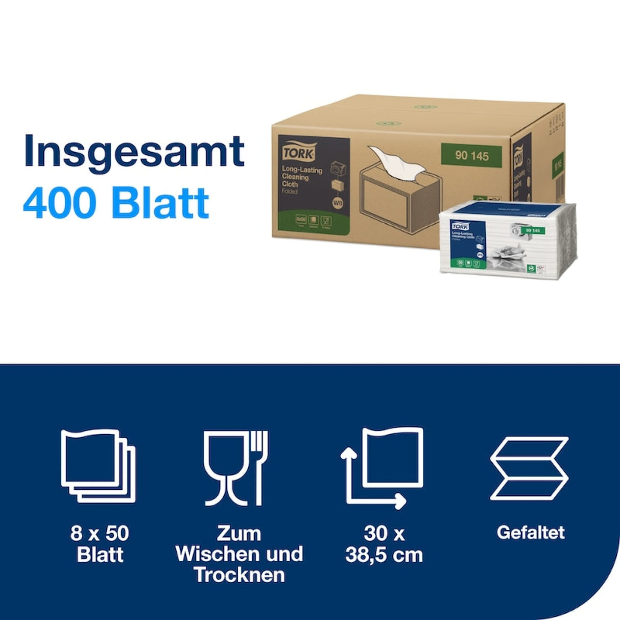Tork Reinigungstücher W8, langlebig, 1-lagig, fusselarm – Ansicht 4