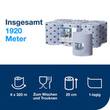 Tork Papierwischtücher M2, 1-lagig, blau, streifenfrei – Ansicht 2