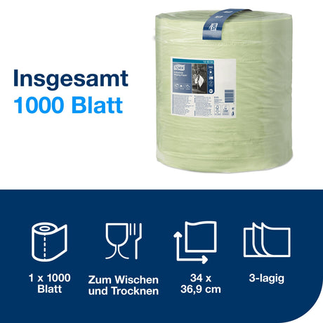 Tork Industrie Papierwischtücher W1, 3-lagig, grün – Ansicht 2