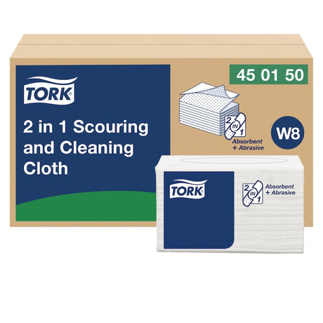 Tork 2-in-1 Scheuer- und Reinigungstuch W8, weiß