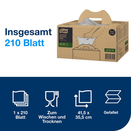 Tork Industrie Reinigungstücher W7, 1-lagig, grau – Ansicht 6