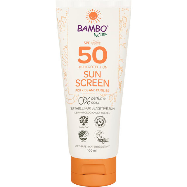 Bambo Nature Sonnencreme LSF 50, 23 % Lipide – 100 ml Tube
