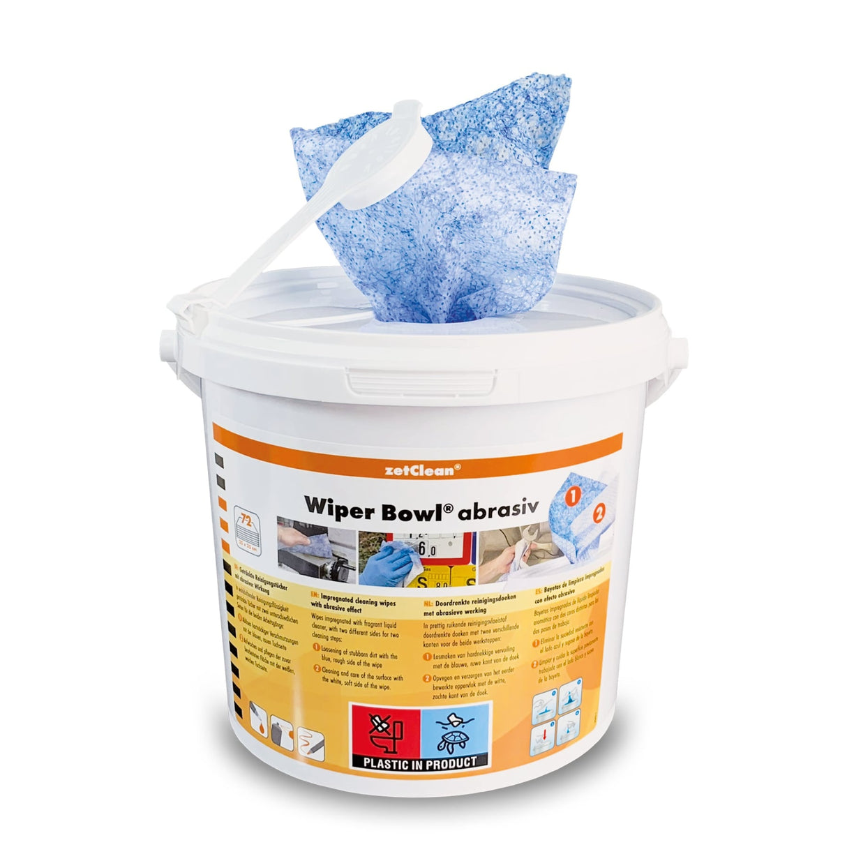 zetClean Wiper Bowl feuchte Reinigungstücher, abrasiv
