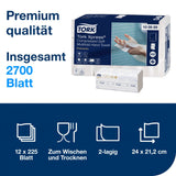 Tork Xpress Multifold Papierhandtücher H2, 2-lagig, weiß, 24 x 21,2 cm – Ansicht 2
