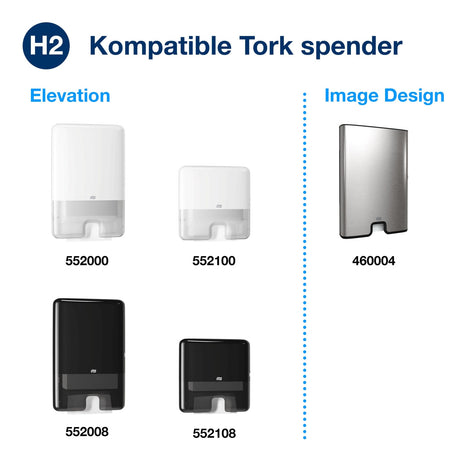 Tork Xpress Multifold Papierhandtücher H2, 2-lagig, weiß, 24 x 21,2 cm – Ansicht 3