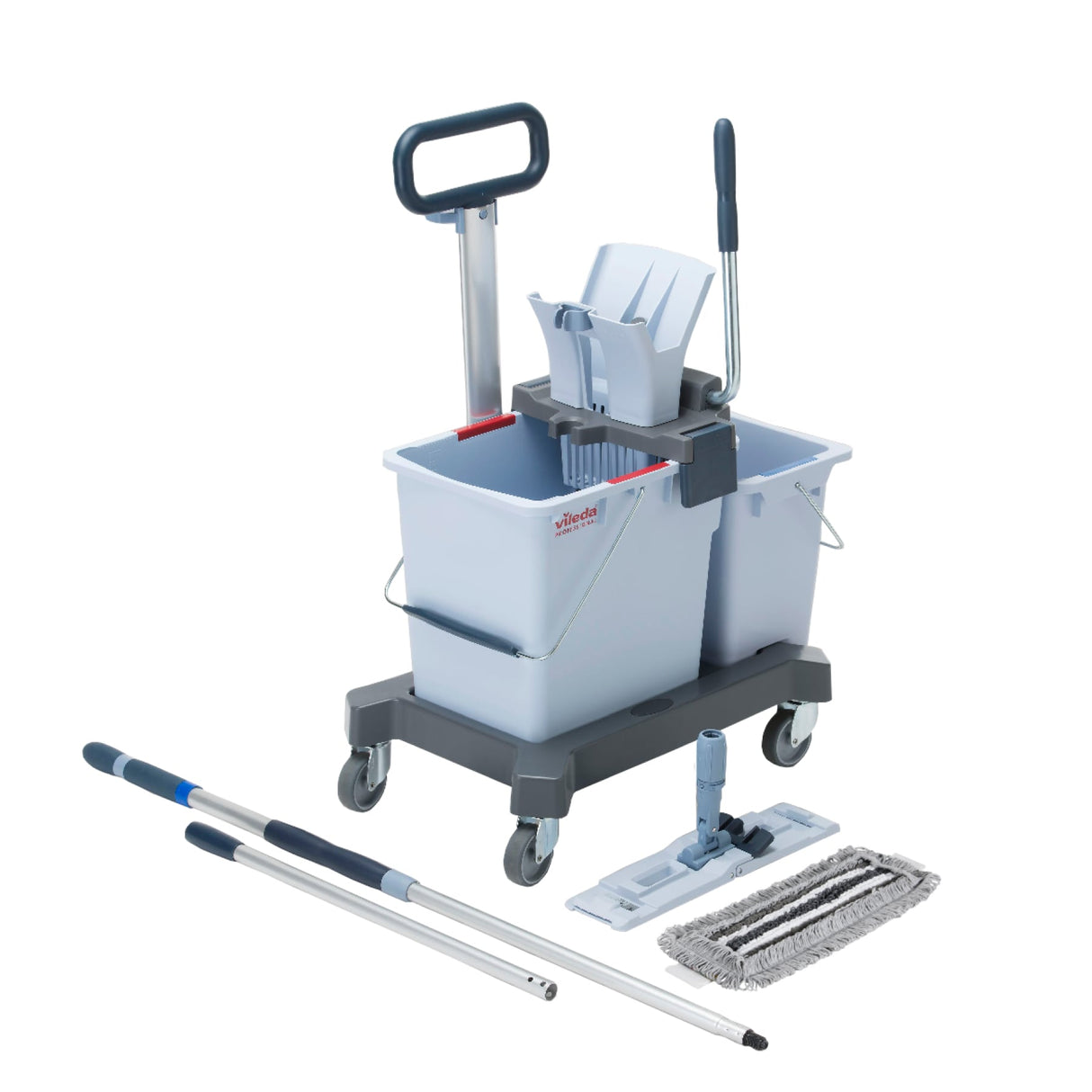 Vileda Professional UltraSpeed Pro r-Trio Doppelfahreimer-Set – 12 % schnellere Reinigung durch optimierten Wringvorgang