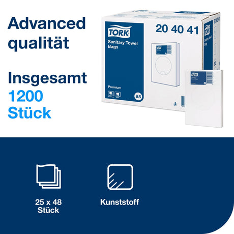 Tork Hygienebeutel B5, weiß, hygienisch verpackt – Ansicht 2