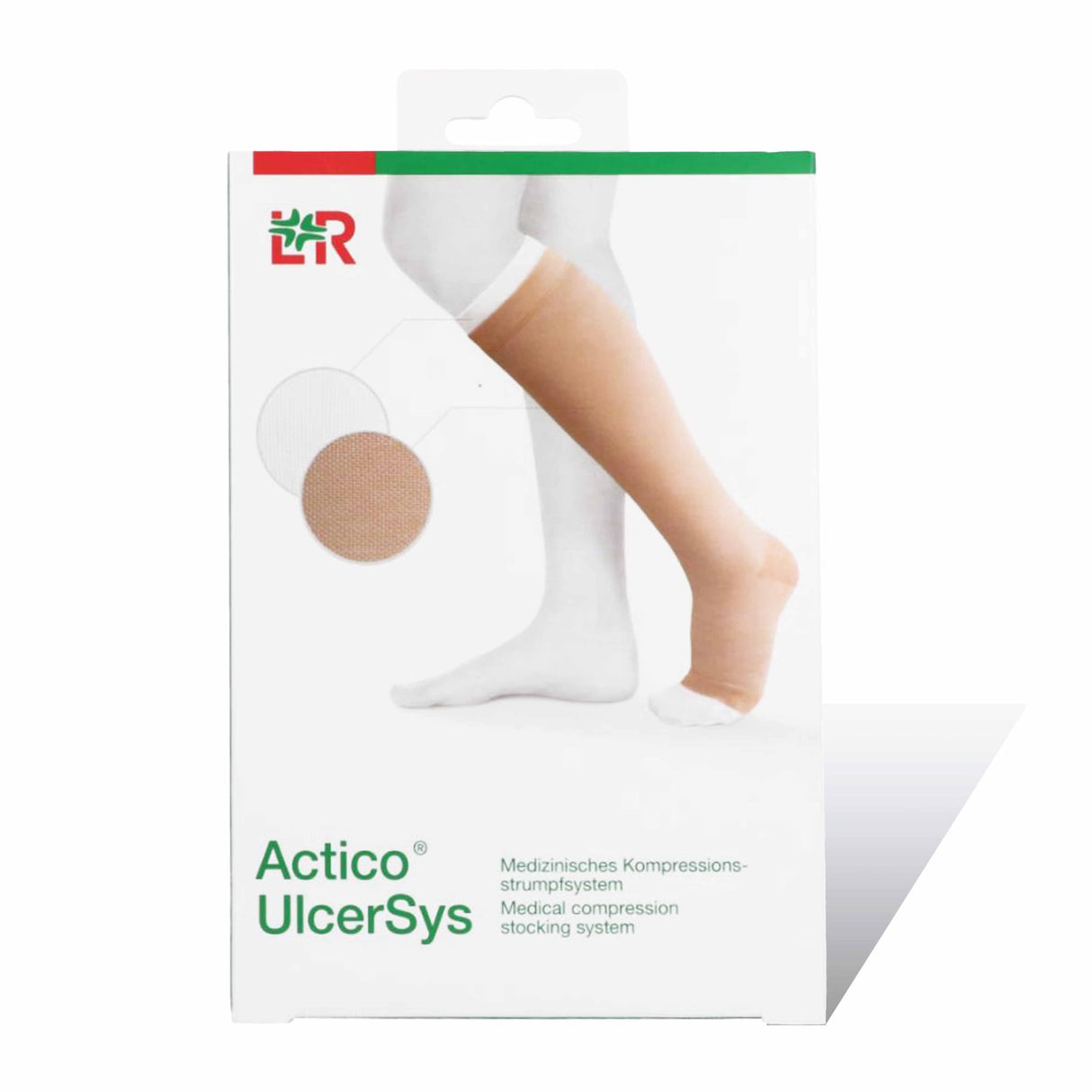 Lohmann & Rauscher Actico UlcerSys Kompressionsstrumpf lang, 2-teiliges Kompressionssystem, Kompressionsklasse III, sand/weiß – Ansicht 5