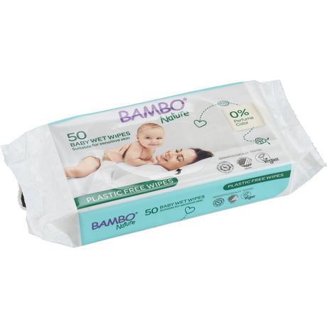 Bambo Nature Feuchttücher, mit Klebeverschluss – Packung = 50 Tücher