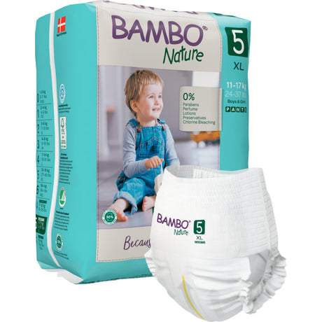Bambo Nature Pants Windeln, atmungsaktiv – Größe 5 (12–18 kg) – Packung = 19 Stück