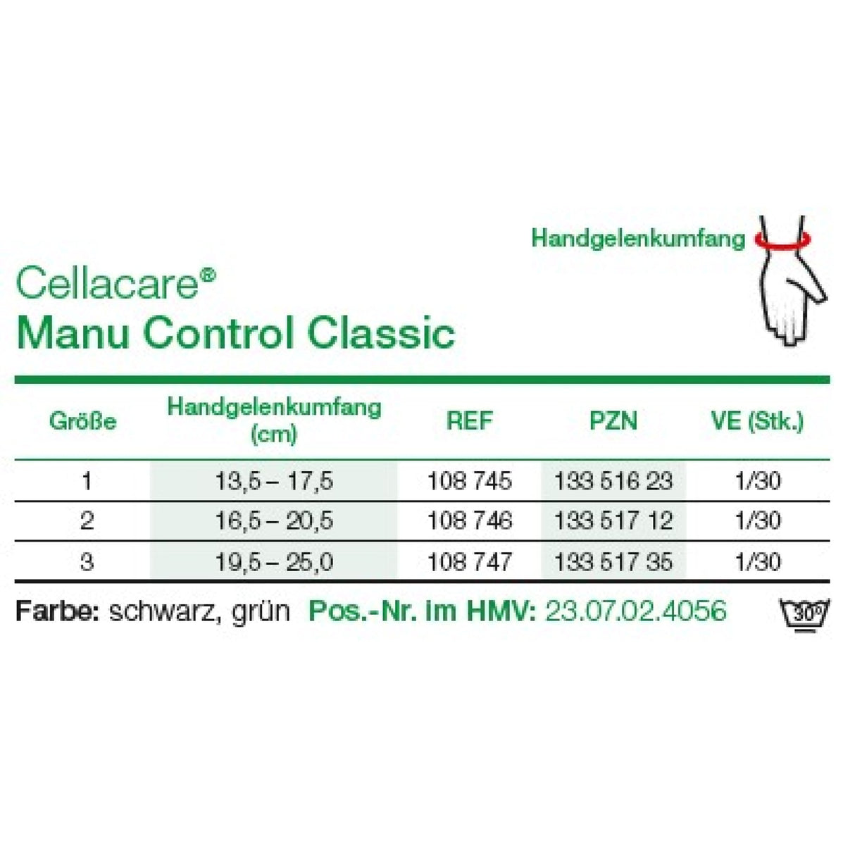 Lohmann & Rauscher Cellacare Manu Control Classic Handgelenkorthese mit drei Stabilisierungsgurten – Ansicht 2