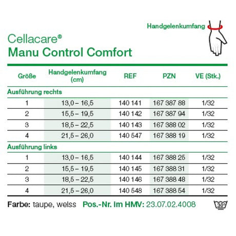 Lohmann & Rauscher Cellacare Manu Control Comfort Handgelenkorthese links, leicht und dünn – Ansicht 8