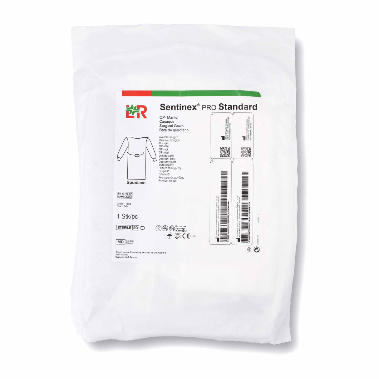 Lohmann & Rauscher Sentinex PRO OP Mantel Standard Spunlace, steril, mit Einschlag – Ansicht 2