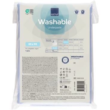 ABENA® Waschbare Bettschutzunterlage, 90x85 cm, hellblau – Ansicht 2