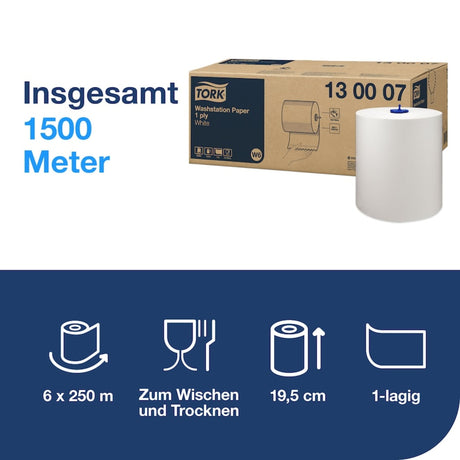 Tork Waschstation Papierwischtücher W6, 1-lagig – Ansicht 2