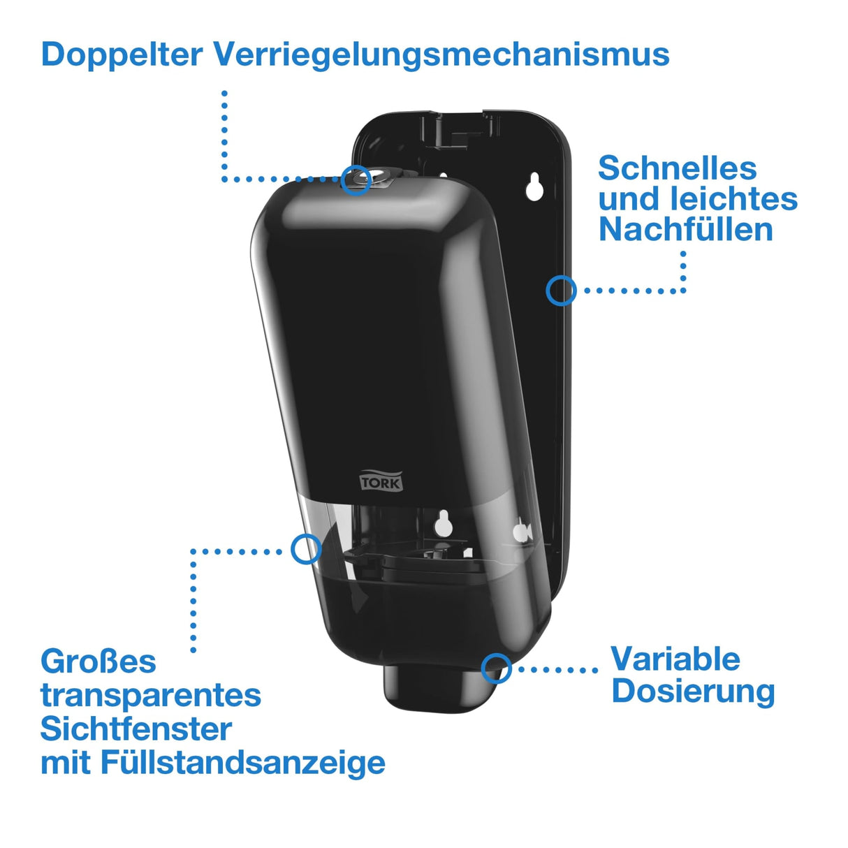 Tork Elevation Seifen- und Desinfektionsmittelspender S4, mit Sichtfenster – Ansicht 8
